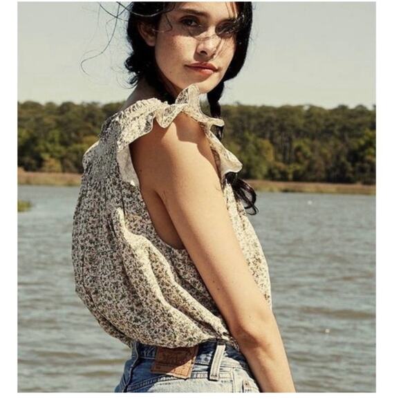 DOEN April Top in Green Summer Nectar Floral Print M - Picture 11 of 11